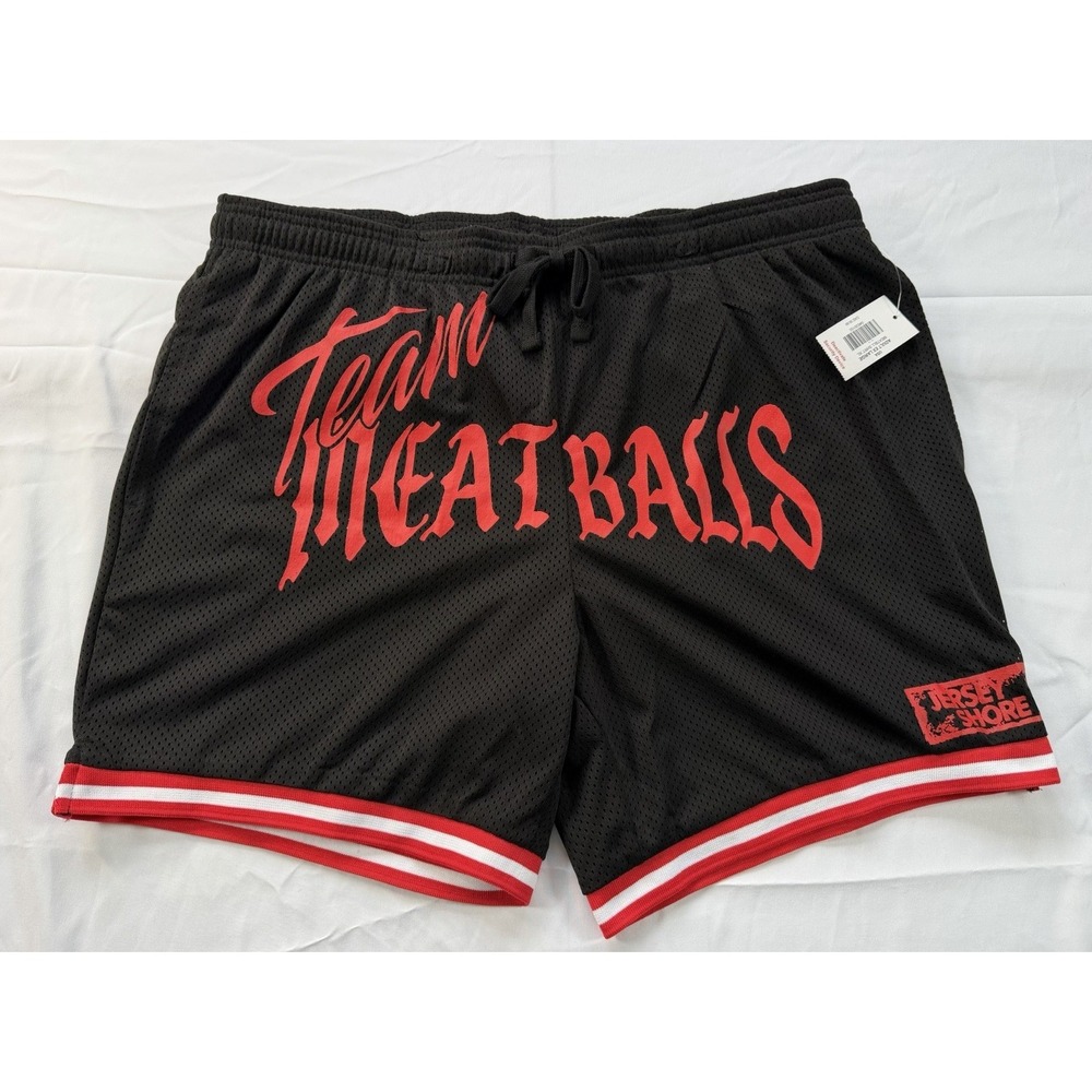 Jersey Shore Team Meatballs Mesh Gym Shorts Mens Size XL